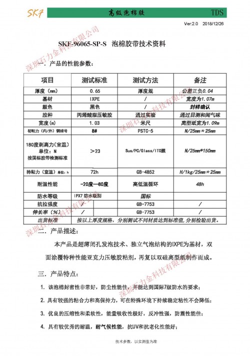 SRP05泡棉是韓國UTIS公司eSORBA品牌的慢回彈泡棉可加工成型