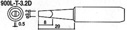 HAKKO白光烙铁头900L-T-3.2D烙铁咀