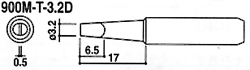 HAKKO白光烙铁头900M-T-3.2D烙铁咀