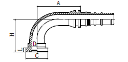 90° SAE 法兰 3000 PSI