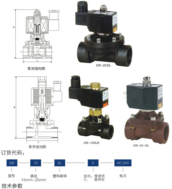 2W-15SL塑料耐酸碱电磁阀、尼龙电磁阀、电磁阀价格、广州电磁阀