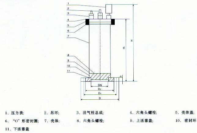 水錘消除器結(jié)構(gòu)圖，水錘消除器主要零件材料，水錘消除器尺寸連接