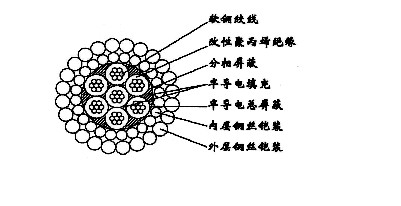 W7BPP-13.20mm七芯改性聚丙烯绝缘分相屏蔽及总屏蔽双钢丝