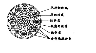 十二芯氟塑料F46绝缘特种橡胶护套马笼头电极电缆