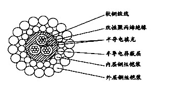 WGSB-5.60mm单芯改性聚丙烯绝缘双钢丝铠装承荷探测电缆