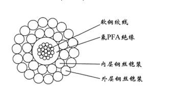 WGSPFA-5.60mm单芯氟塑料PFA绝缘双钢丝铠装承荷探测电