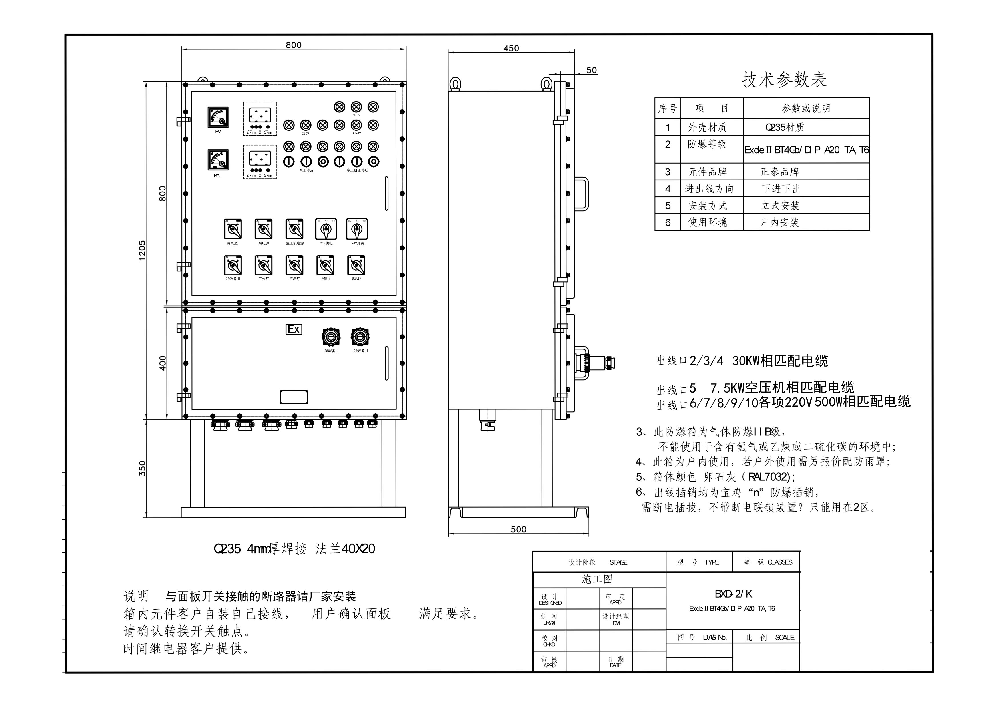 防爆鋼板配電箱