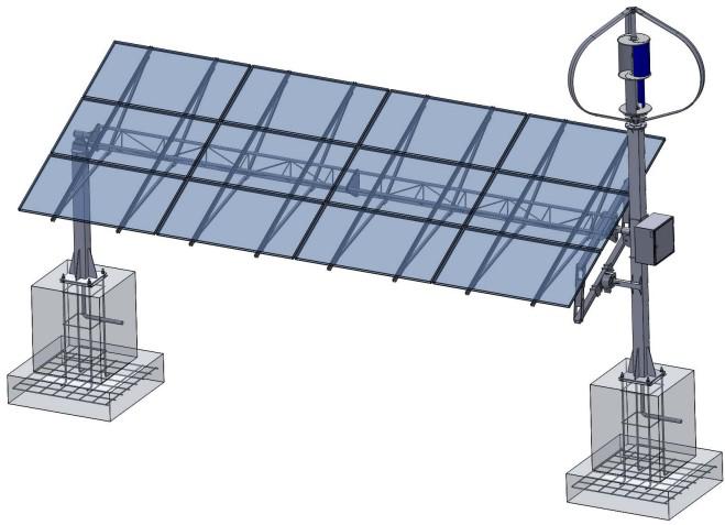 平单轴风光互补单元支架