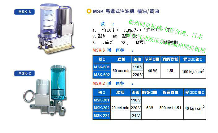 CHIBA SMA-802-30F打油泵