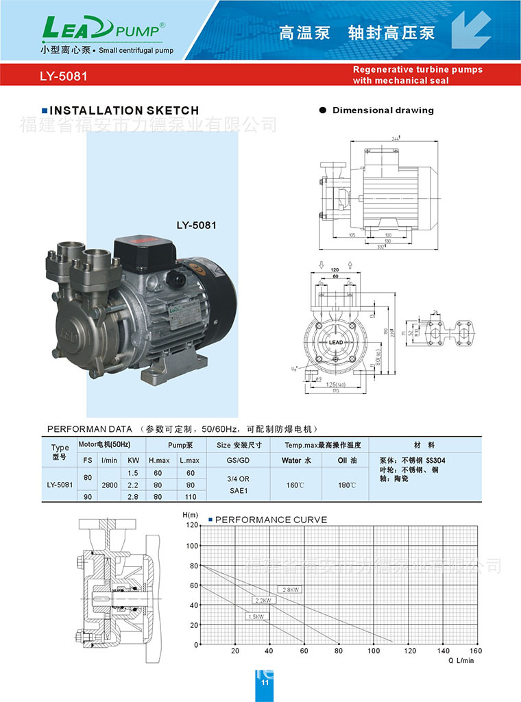 磁力小型耐高溫高壓無(wú)泄漏泵350℃ 模溫機(jī)泵 導(dǎo)熱油泵