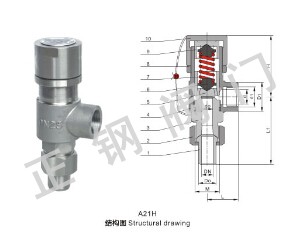 A21W-40P外螺氧氣紋安全閥