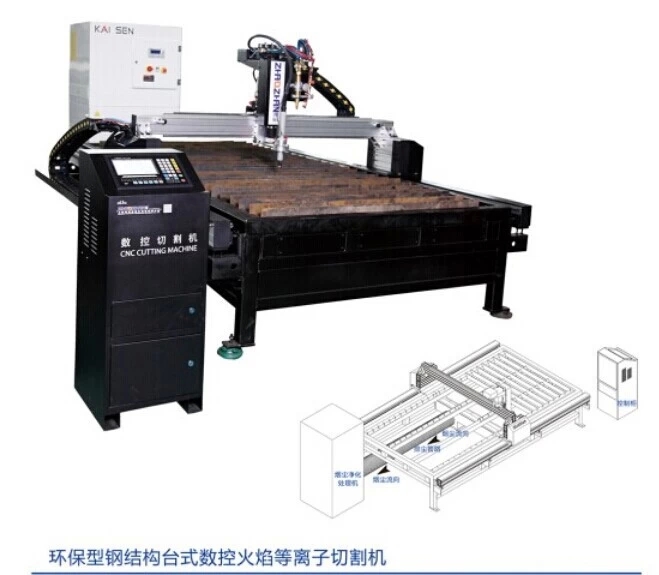 环保型钢结构台式数控火焰等离子切割机
