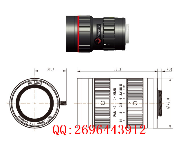 PM2514-3MEX，鳳凰25mm工業(yè)鏡頭，鳳凰定焦工業(yè)鏡頭，PM2514-3MEX技術(shù)參數(shù)