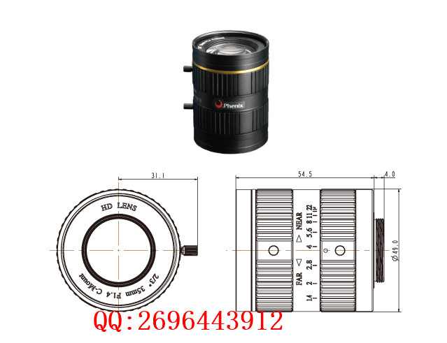 FM3514-5M，鳳凰35mm工業(yè)鏡頭，鳳凰500萬像素鏡頭，鳳凰定焦手動光圈鏡頭，鳳凰鏡頭