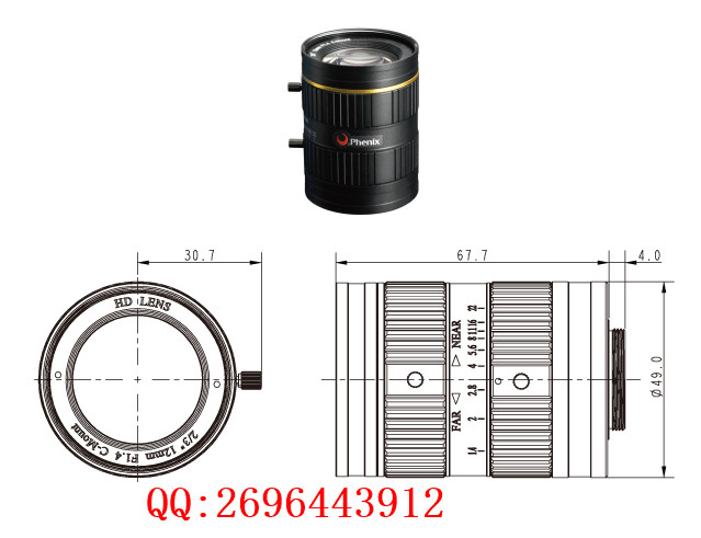 FM1214-5M，鳳凰500萬像素鏡頭，鳳凰工業(yè)鏡頭，鳳凰FA機器視覺鏡頭