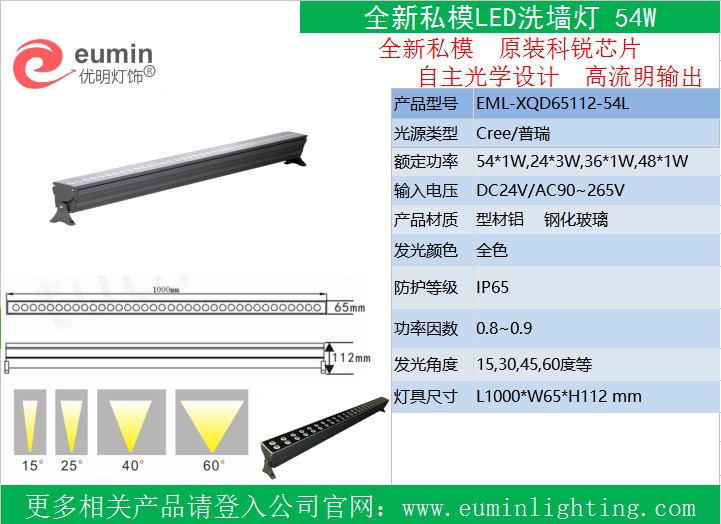 新款LED洗墙灯18W DMX512外控