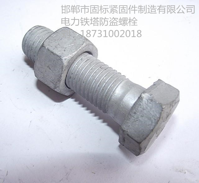 供應(yīng)熱鍍鋅防盜螺栓 M16*40電力鐵塔螺栓