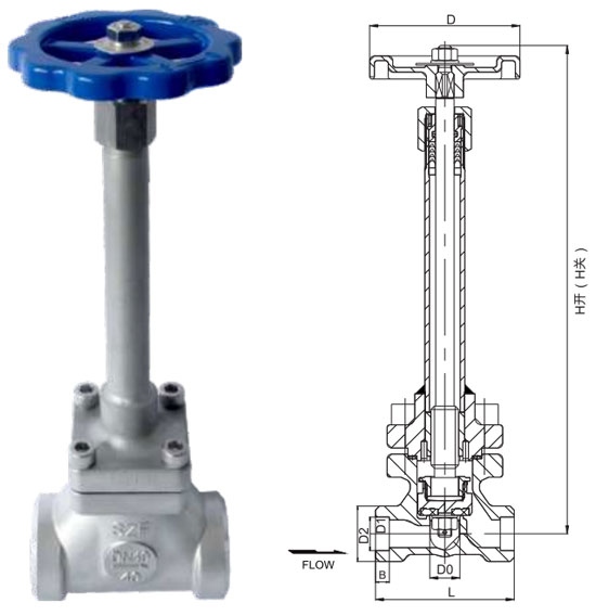 DJF-D系列低溫長軸截止閥（英制）