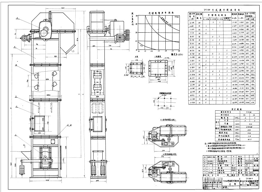 th400双通道环链斗式提升机图纸