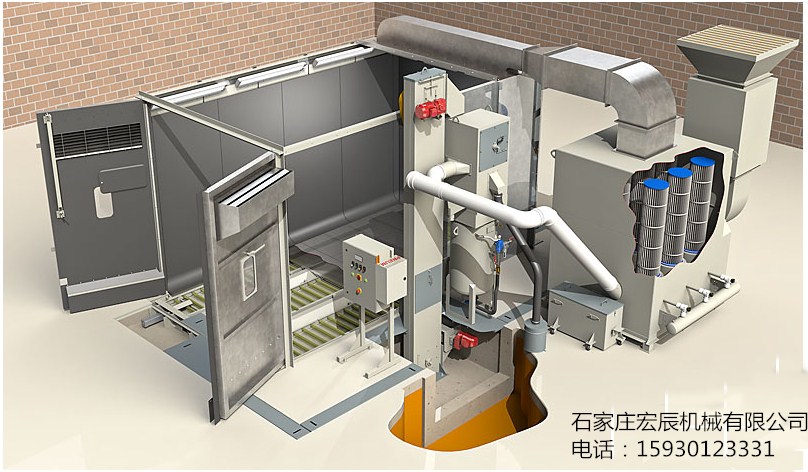 大型工件喷砂房 除锈翻新设备