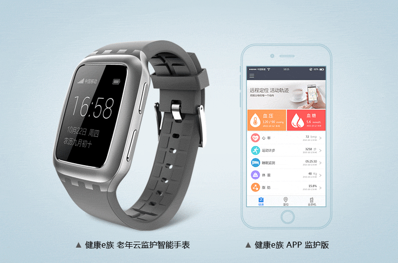 健康e族 居家养老云监护 老年智能手表