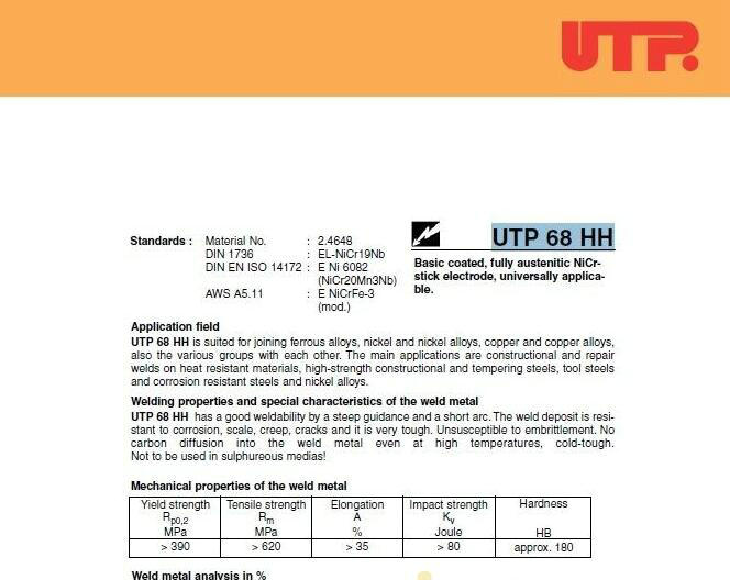 正品德國(guó)UTP SK D35-S模具焊絲