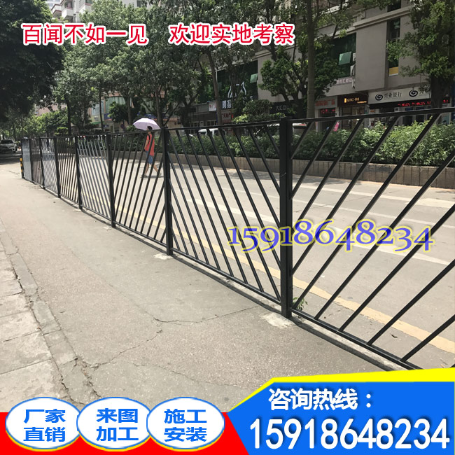 清远市政护栏施工队 佛山乙型道路隔离栏 热镀锌管甲型护栏图片