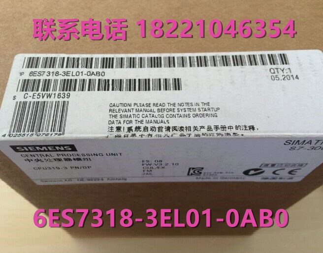 6ES7318-3EL01-0AB0 S7-300 CPU319-3 PN/DP