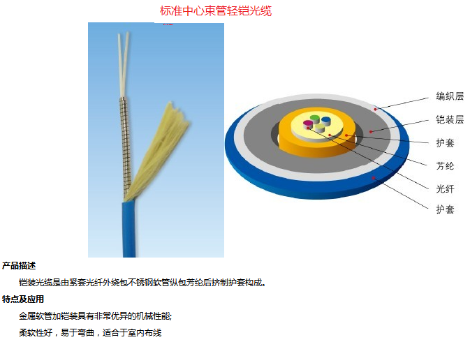 标准中心束管式轻铠光缆-GYXTW