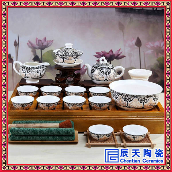 工艺陶瓷茶具 广告陶瓷茶具  手工陶瓷茶具