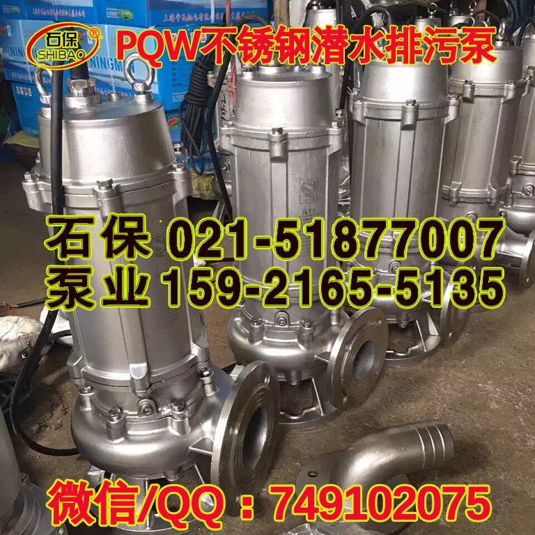 九江市銷售100PQW85-20-7.5排污化工泵