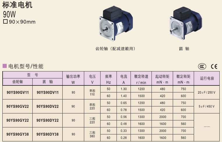 90YS90GV11 90YS90GV22 90YS90DV11精研电机