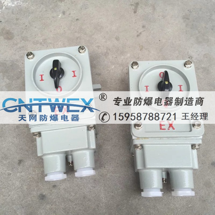 BHZ51-60/3防爆轉(zhuǎn)換開關(guān) 60A電機(jī)控制開關(guān)380V鋁合金殼體WF1