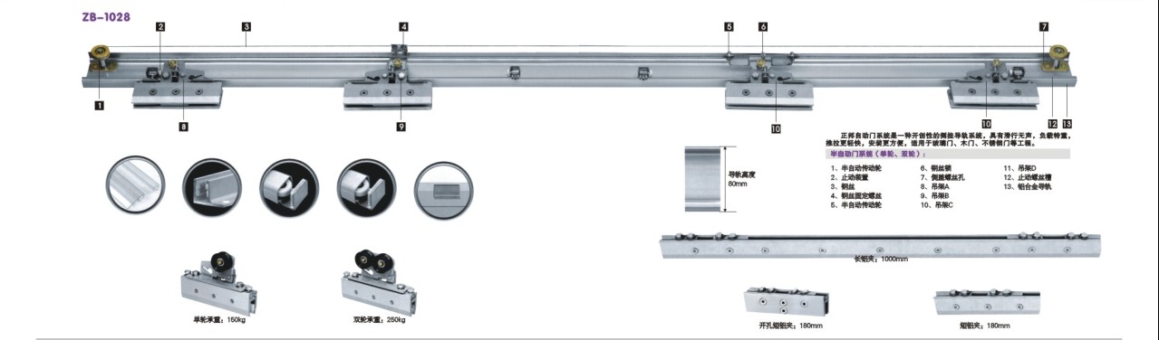 半自动平移门半自动推拉门滑轨,邦得尔门控五金半自动推拉门窗
