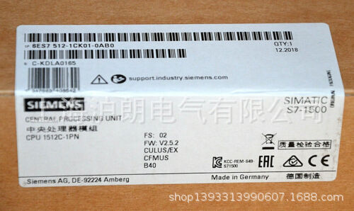 SIEMENS/西門子/6ES7512-1CK01-0AB0/正品銷售6ES7512