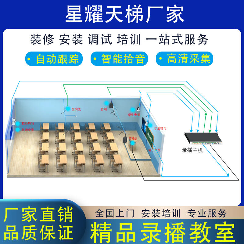 精品錄播教室設備常態化錄播設備全自動教育直播系統 學校多媒體教室專業建設