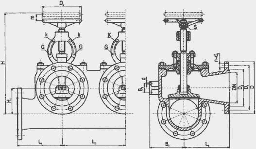 GB/T1856-93船用铸铁单排排出截止阀箱GB/T1853-2008 船用法兰铸钢舷侧截止止回阀