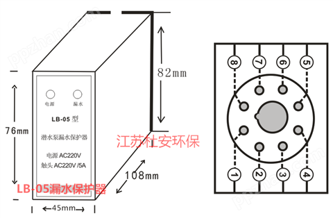 杜安环保 LB-05漏水保护器 潜水泵 电机泄露保护器