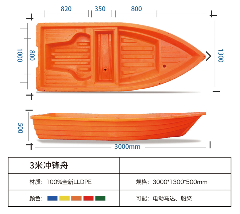 达州蓄水库巡视冲锋舟|塑料冲锋舟|巡查船直销