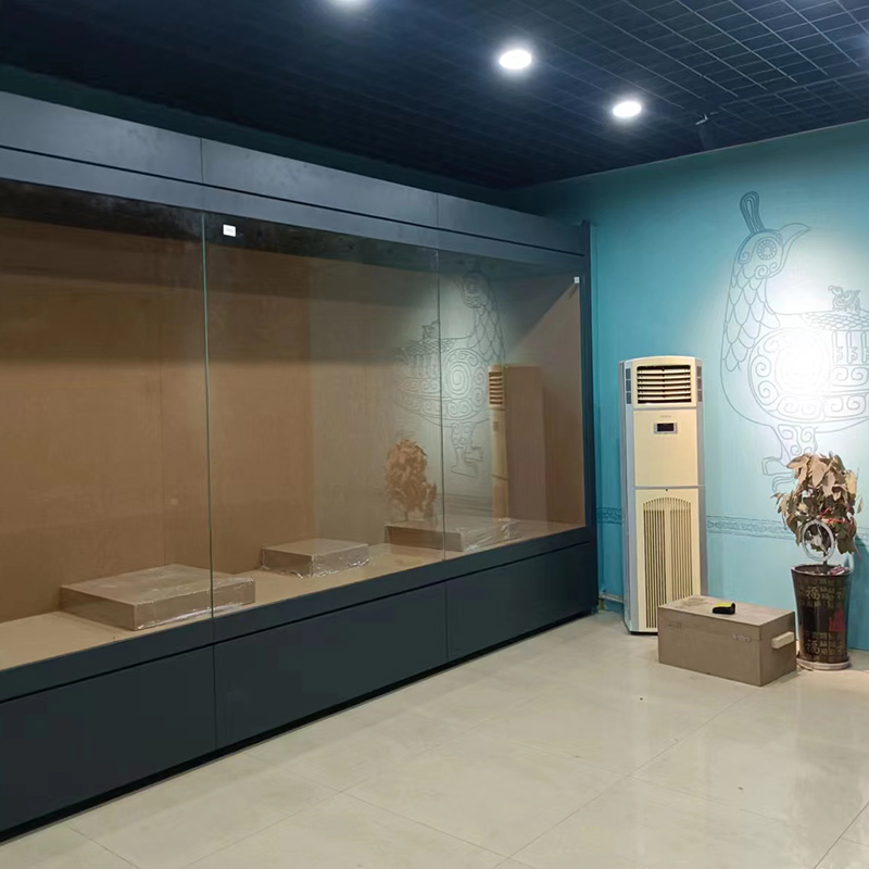 山西博物館液壓開啟展柜，山西博物館手動開啟展柜，山西博物館懸掛式展柜