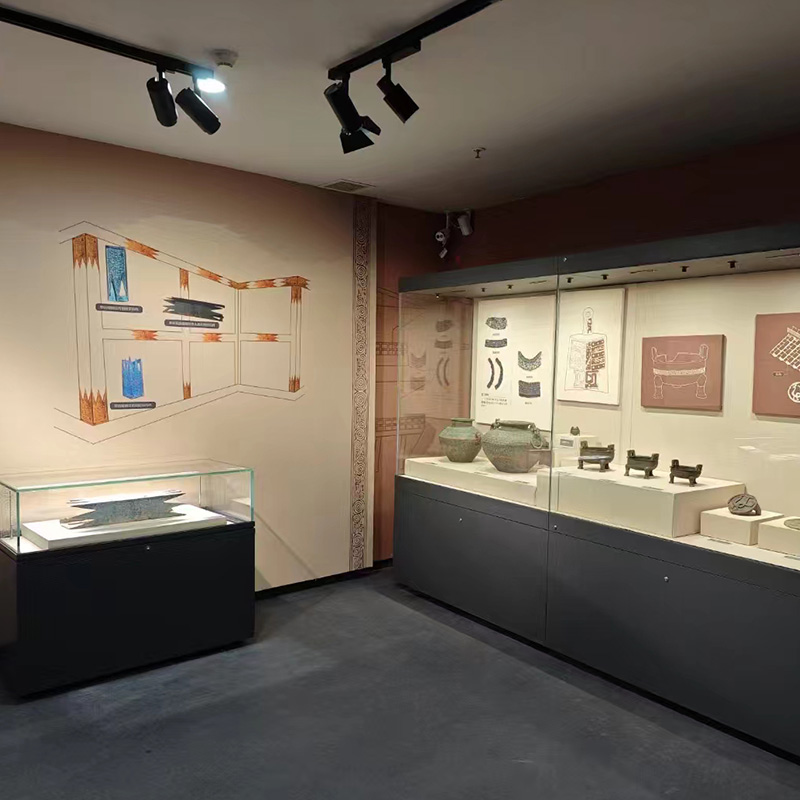 榆林博物館智能展示柜，榆林博物館低反射平柜，榆林可調(diào)節(jié)專用博物館展柜