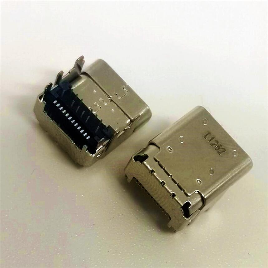 USB3.1 TYPE-C24P母座 垫高2.2前插后贴DIP+SMTL=10.4