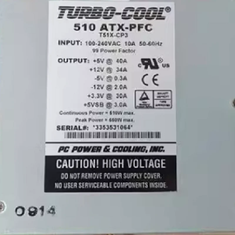 TURBO-COOL 510 ATX-PFC T51X-CP3 510W 海宝工控机电源