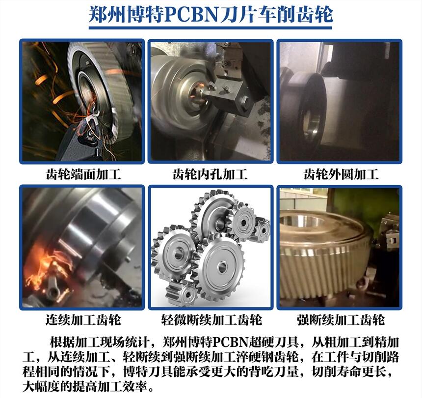 硬车HRC58-62度淬火钢齿轮CBN刀片WNMG0804 博特刀具