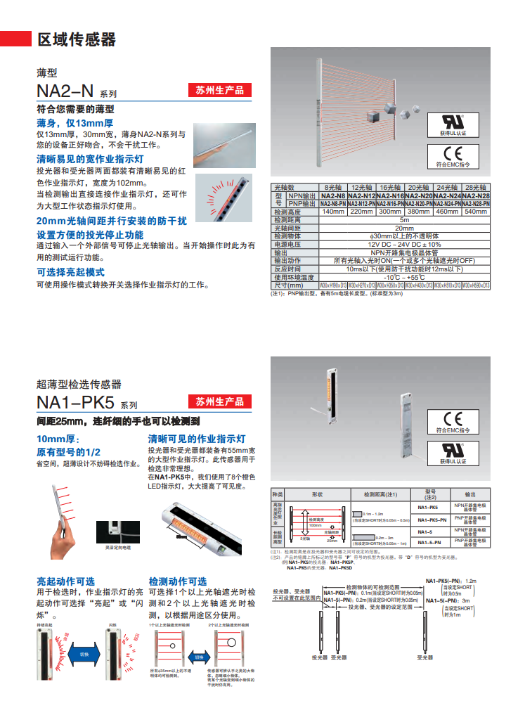 松下区域传感器 NA2-N20 NA2-N8 NA2-N16 NA2-N24 NA1-5