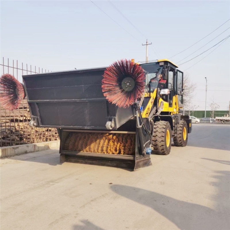 舊鏟車安裝掃路機(jī)價(jià)格 配置多路閥清掃器 工地施工視頻