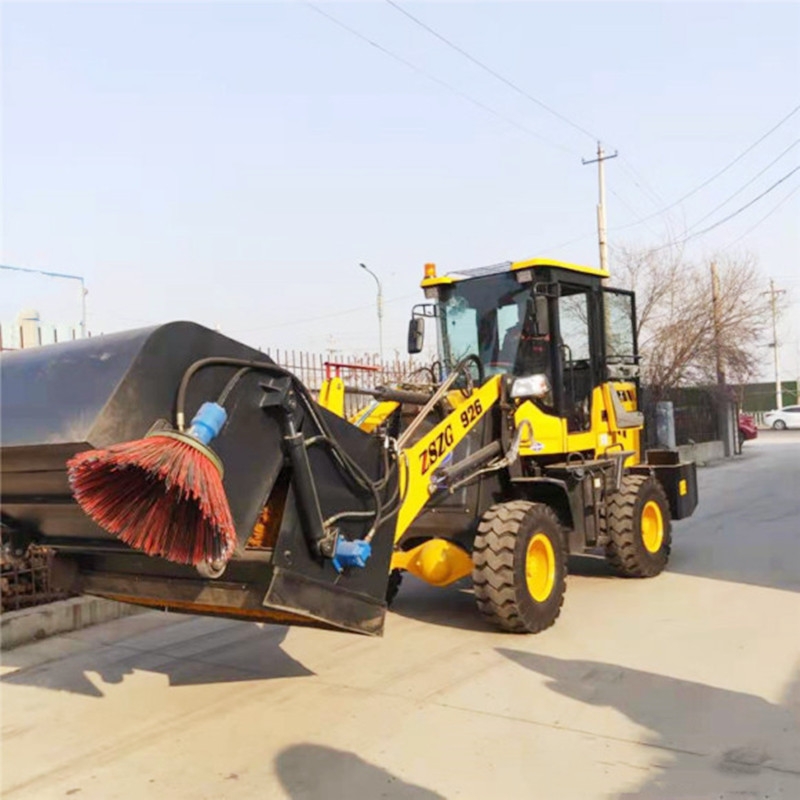 無塵掃路機(jī)鏟車改裝價(jià)格 柳工50鏟車帶清掃器 工地施工視頻