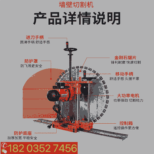 源頭廠家·甘肅平?jīng)?動力混凝土墻壁切割機 800型墻壁切割機 寧夏中衛(wèi)