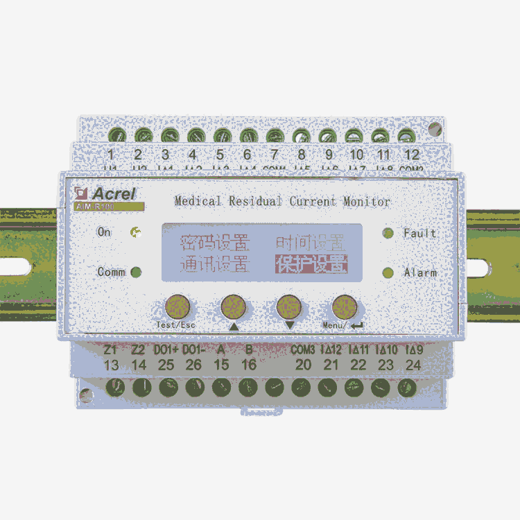 安科瑞AIM-R100-12回路剩余电流监测1路继电器输出事件记录点阵式LCD显示