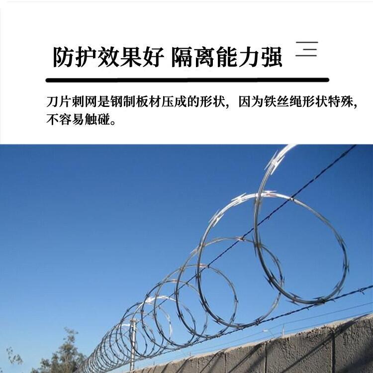 乐博度假村外围栅栏刀片刺丝网螺旋卡扣刀刺网